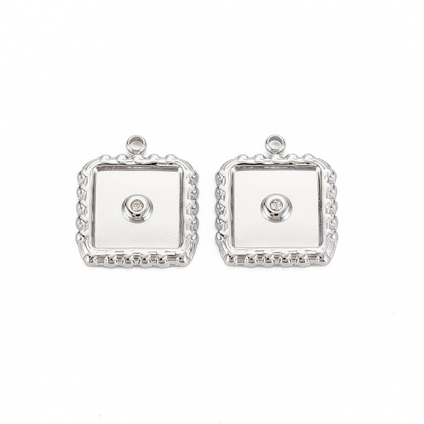 

PandaHall 304 Stainless Steel Pendants, with Crystal Rhinestone, Square, Stainless Steel Color, 16.5x14x2mm, Hole: 1.6mm Stainless...