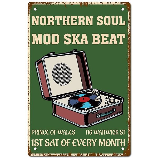 PandaHall CREATCABIN Northern Soul Mod Ska Beat Metal Tin Sign Vintage Wall Art Decor House Plaque Poster for Home Bar Pub Garden Kitchen...