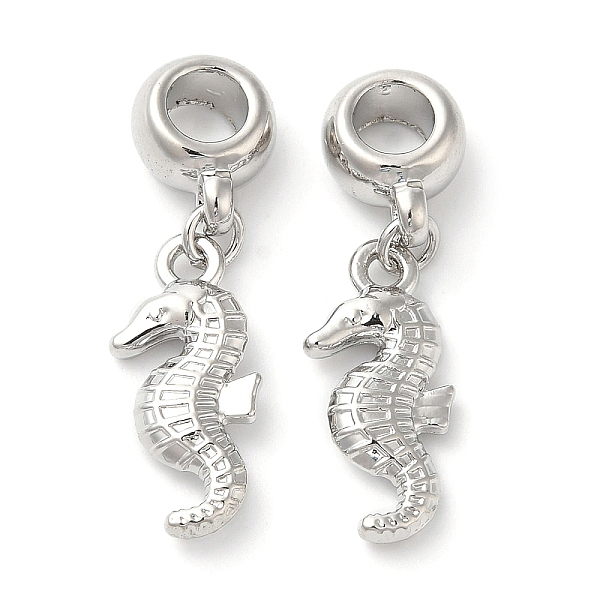 

PandaHall Rack Plating Alloy European Dangle Charms, Large Hole Charm, Sea Horse, Platinum, 30mm, Hole: 4.5mm, Sea Horse: 18.5x9x3mm Alloy...