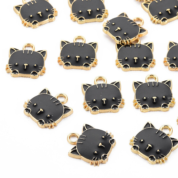 

PandaHall Eco-Friendly Zinc Alloy Pendants, with Enamel, Cat Shape, Cadmium Free & Nickel Free & Lead Free, Golden, Black, 15x13x3mm, Hole...