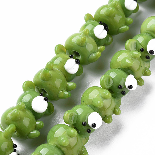 

PandaHall Opaque Handmade Bumpy Lampwork Beads Strands, Bear, Yellow Green, 19~20x14.5~16.5x16~17.5mm, Hole: 2mm, about 25pcs/strand, 10.79...