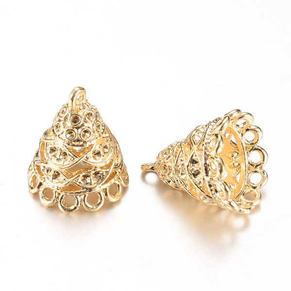 

PandaHall Alloy Pendant Bail Rhinestone Settings, Tassel Cap Bail, Cadmium Free & Lead Free, Cone, Light Gold, Fit for 1.5mm rhinestone...
