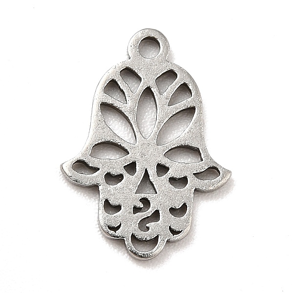 

PandaHall 201 Stainless Steel Pendants, Hamsa Hand Charms, Stainless Steel Color, 14x10x1mm, Hole: 1.2mm 201 Stainless Steel Palm
