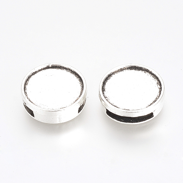 

PandaHall Tibetan Style Alloy Slide Charms Cabochon Settings, Flat Round, Cadmium Free & Lead Free, Antique Silver, Tray: 14mm, 16x5mm, Hole...