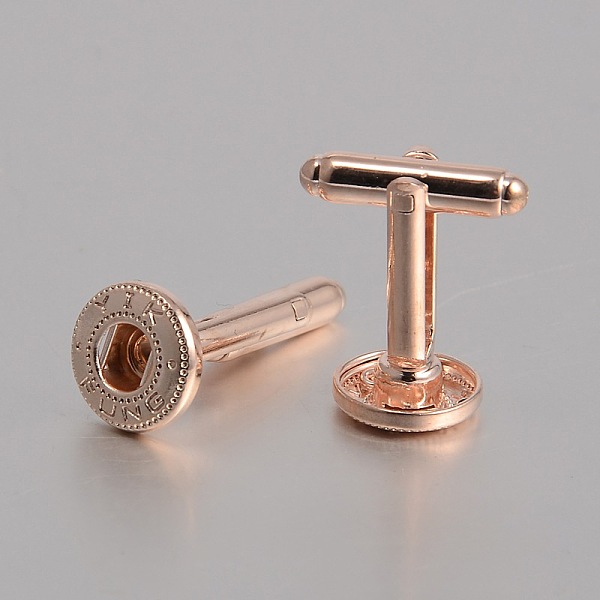 

PandaHall Brass Snap Button Making, Cuff Button, Cufflink Finding Cabochon Settings for Apparel Accessories, Rose Gold, 28x12mm, fit for 5mm...