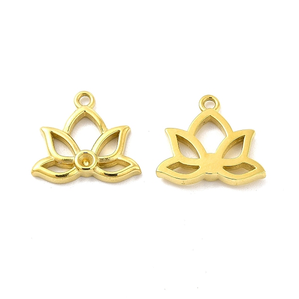 

PandaHall Ion Plating(IP) 304 Stainless Steel Pendant Rhinestone Settings, Lotus Flower, Real 14K Gold Plated, Fit For 1.2mm Rhinestone...