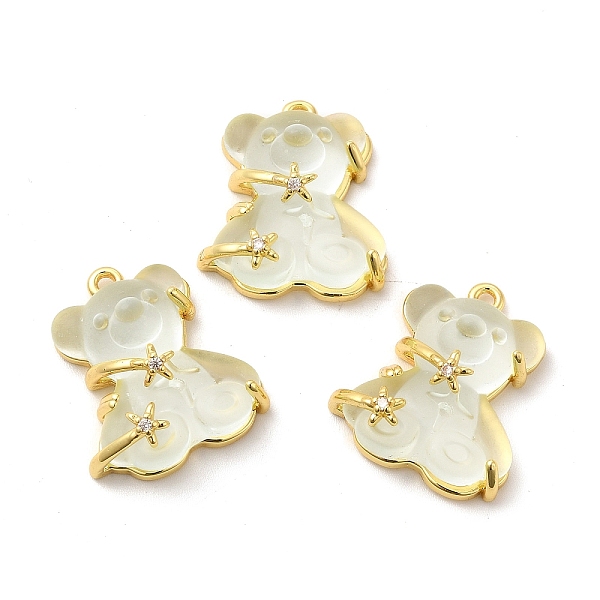 

PandaHall Transparent Resin Crystal Rhinestone Pendants, Bear Charms, with Rack Plating Real 14K Gold Plated Brass Findings, Long-Lasting..., Clear