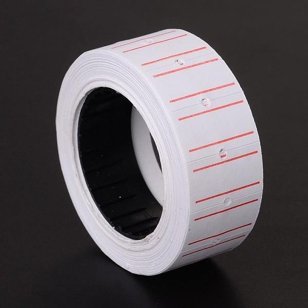 

PandaHall Label Paster, White, 12x21mm, 10pcs/roll Paper White