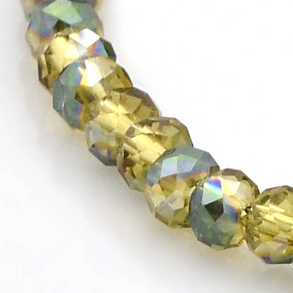 

PandaHall Half Rainbow Plated Faceted Rondelle Electroplate Glass Beads Strands, Dark Goldenrod, 4x3mm, Hole: 1mm, about 120pcs/strand, 16..., Gold