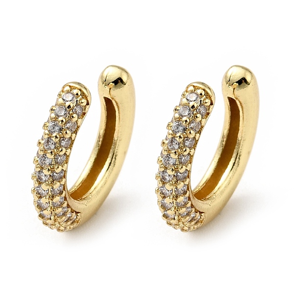 

PandaHall Cubic Zirconia C-Shaped Cuff Earrings, Gold Plated Brass Jewelry for Non-pierced Ears, Cadmium Free & Lead Free, Silver, 14x15x3mm...