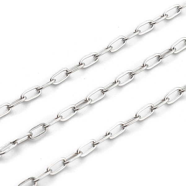 

PandaHall 304 Stainless Steel Paperclip Chains, Drawn Elongated Cable Chains, Soldered, Stainless Steel Color, 5x2.5x0.5mm 304 Stainless...