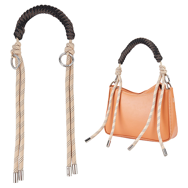

PandaHall Braided Canvas Bag Straps, with Alloy Spring Gate Rings, Bag Replacement Accessories, Black, 84.5x1.9~2cm Cloth Black