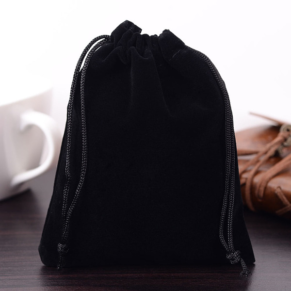 

PandaHall Rectangle Velvet Pouches, Gift Bags, Black, 15x12cm Velvet Black