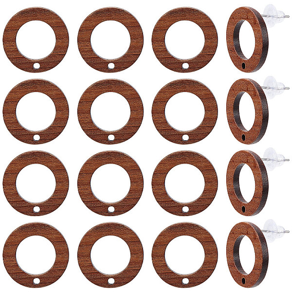 

PandaHall SUNNYCLUE 1 Box 30Pcs Wooden Stud Earring Wood Earring Posts Earring Stud with Hole Natural Flat Round Blank 304 Stainless Steel..., Orange