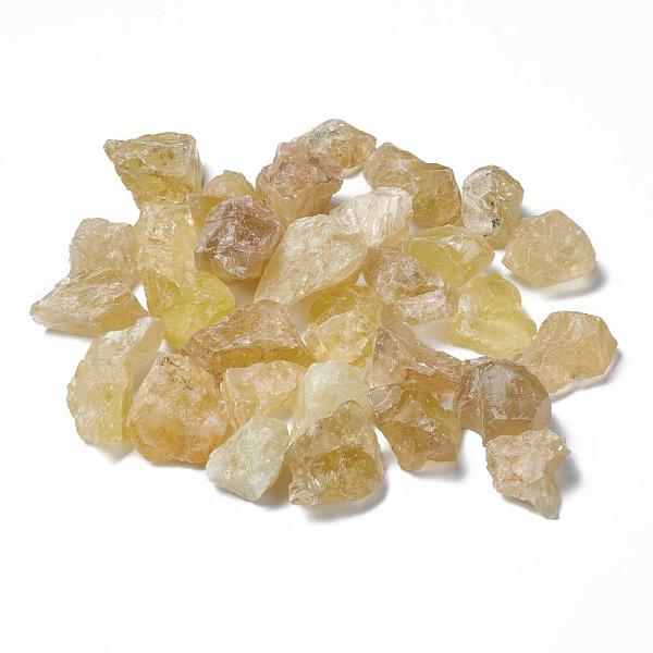 Rough Raw Natural Citrine Beads, for Tumbling, Decoration, Polishing, Wire Wrapping, Wicca & Reiki Crystal Healing, No Hole/Undrilled, Nuggets, 30-50x26-30x19-24mm, about 38pcs/1000g