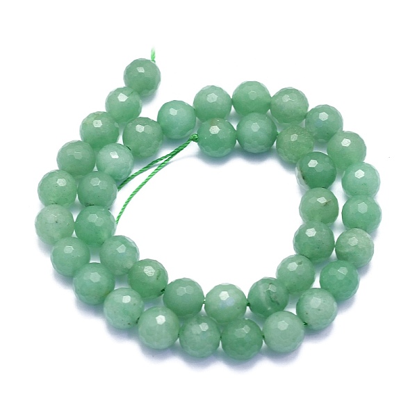 

PandaHall Natural Green Aventurine Beads Strands, Round, Faceted(128 Facets), 10mm, Hole: 1.2mm, about 38pcs/strand, 15.55 inch(39.5cm)...