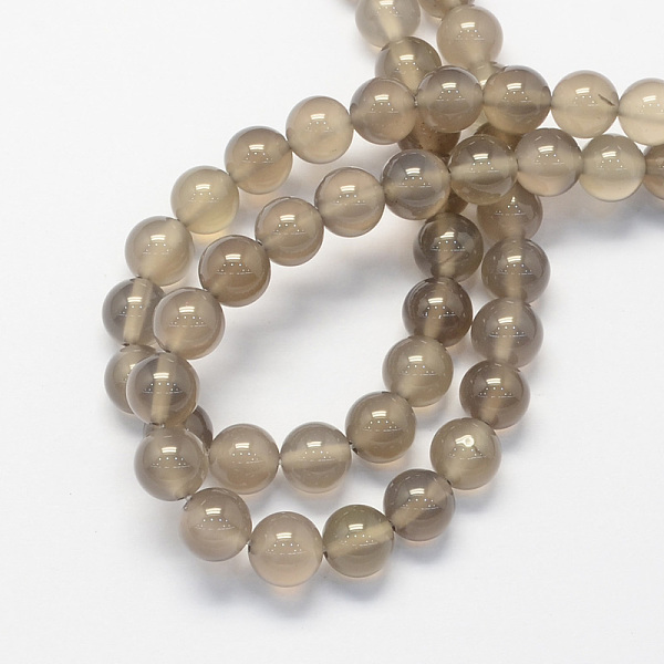 

PandaHall Round Natural Grey Agate Beads Strands, Dyed, 6mm, Hole: 1.5mm, about 63pcs/strand, 15.7 inch Grey Agate Round Gray