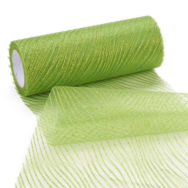 

PandaHall Glitter Deco Mesh Ribbons, Tulle Fabric, for Wedding Party Decoration, Skirts Decoration Making, Lawn Green, 5.9 inch(15cm)...