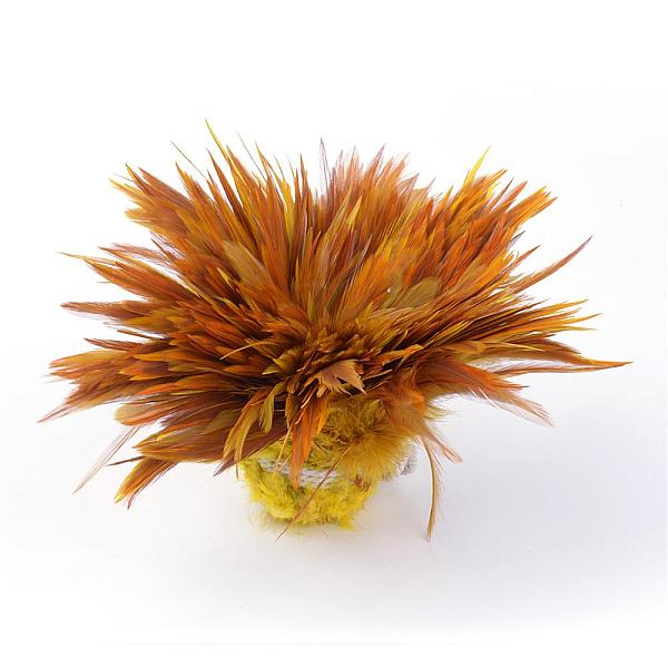 PandaHall Chicken feather Costume Accessories, Dyed, Yellow, 35~155x7~35mm, about 750-800pcs/bundle Feather Feather Yellow