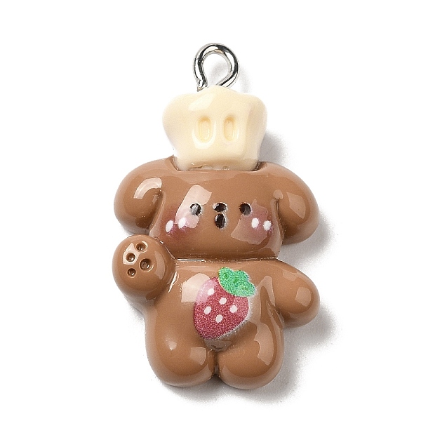 

PandaHall Opaque Resin Pendants, with Platinum Plated Iron Loops, Peru, Dog, 30x18x8mm, Hole: 2.5mm Iron+Resin Dog Brown