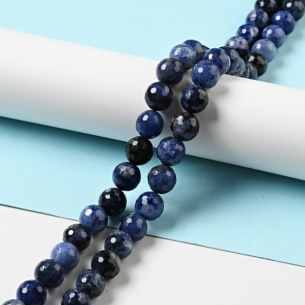 

PandaHall Natural Sodalite Beads Strands, Faceted(128 Facets), Round, 10mm, Hole: 1mm, about 36~38pcs/strand, 14.17~14.96 inch(36~38cm)...