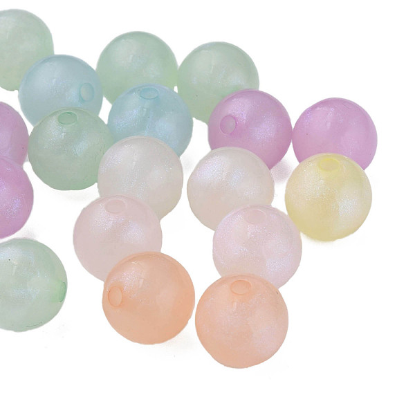 

PandaHall Rainbow Iridescent Plating Acrylic Beads, Glitter Beads, Round, Mixed Color, 13.5x13.5mm, Hole: 2.5mm, about 340pcs/500g Acrylic..., Multicolor