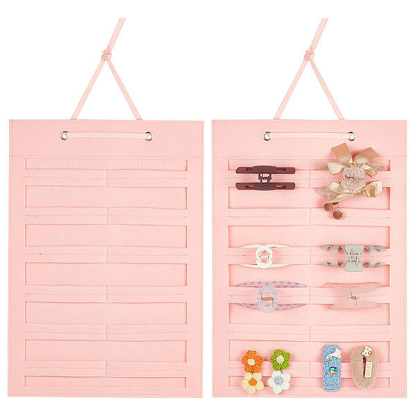 

PandaHall Felt Hanging Hair Claw Clip Organizer Holder for Women Girls, Wall-Hanging Hair Clip Stand Holder for Home Wall, Door, Closet..., Pink