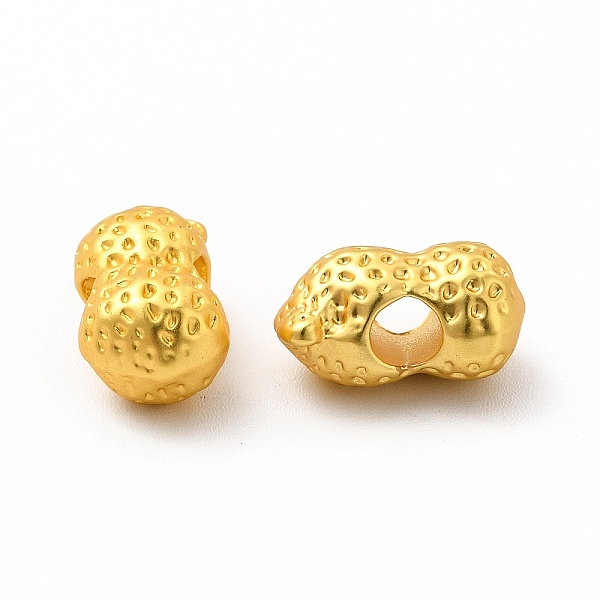 

PandaHall Rack Plating Alloy Beads, Peanut, Matte Gold Color, 14x8.3x7.5mm, Hole: 3.6mm Alloy Others