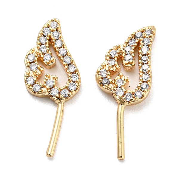 

PandaHall Brass Micro Cubic Zirconia Wing Shape Head Pins, for Baroque Pearl Making, Real 18K Gold Plated, 18x7.5x1.8mm, Pin: 0.9mm Brass..., Clear