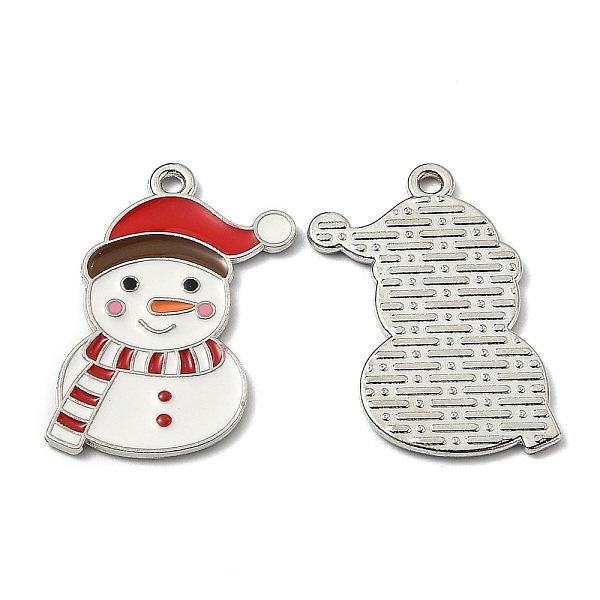 

PandaHall Alloy Enamel Pendants, for Christmas, Snowman, Red & White & Brown, Platinum, 26x15.5x1.3mm, Hole: 1.6mm Alloy+Enamel Others