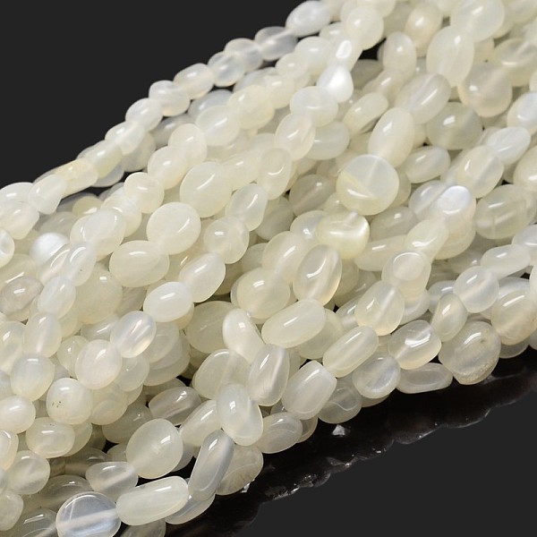 

PandaHall Natural White Moonstone Nuggets Beads Strands, Tumbled Stone, 5~10x6~7x3~7mm, hole: 1mm, about 14.9 inch~15.7 inch White Moonstone...