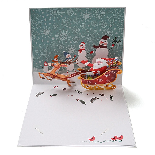 

PandaHall Rectangle 3D Deer Car Pop Up Paper Greeting Card, with Envelope, Christmas Day Invitation Card, Cadet Blue, 155x130x130mm Paper...
