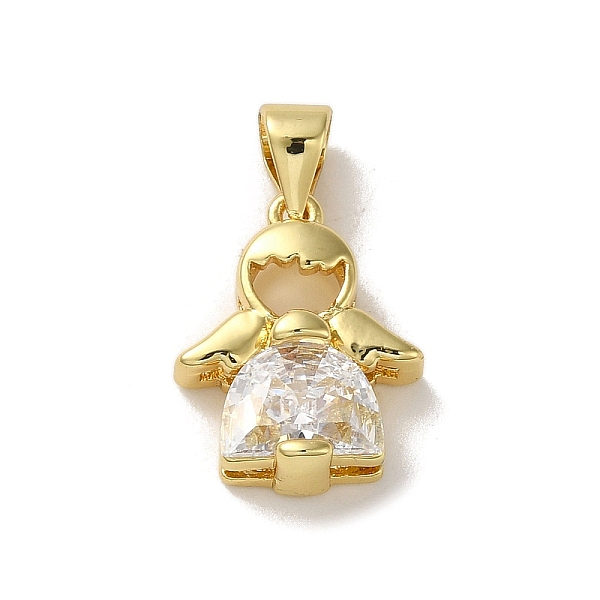 

PandaHall Rack Plating Brass Micro Pave Clear Cubic Zirconia Pendants, Lead Free & Cadmium Free, Long-Lasting Plated, Human, Real 18K Gold...
