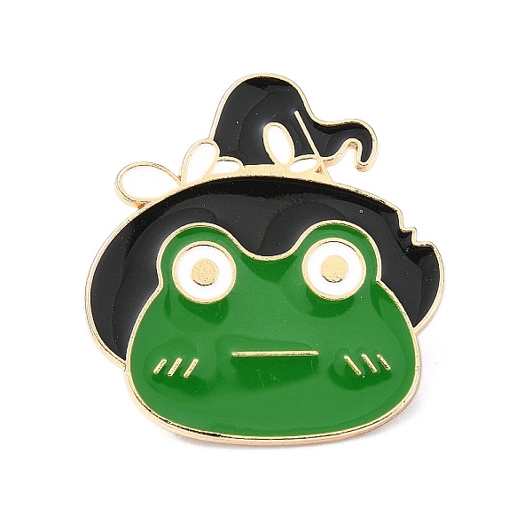 

PandaHall Enamel Pin, Golden Alloy Brooches for Backpack Clothes, Cadmium Free & Lead Free, Frog, Green, 28x27x1.5mm Alloy+Enamel Frog Green