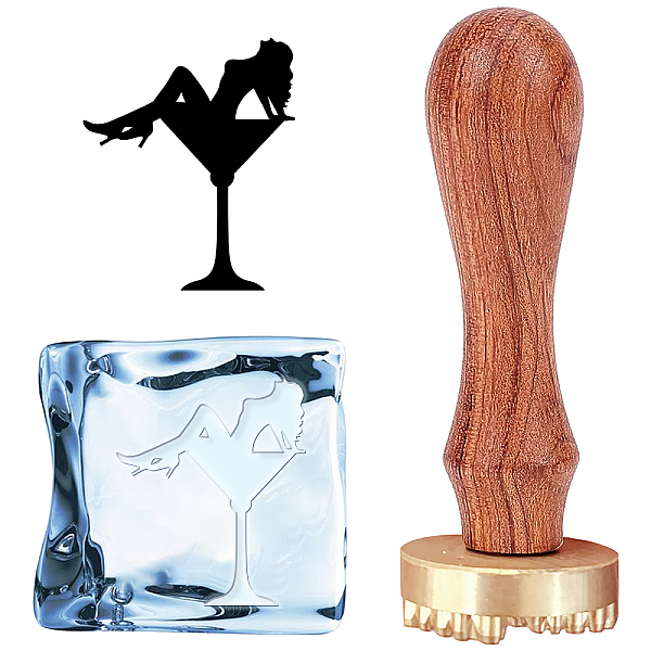 

PandaHall CRASPIRE Ice Stamp Beauty Ice Cube Stamp Cocktail Glass with 1.2 Inch Removable Brass Head & Wood Handle Vintage Ice Stamp...
