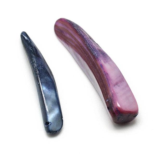 

PandaHall Freshwater Shell Pendants, Dyed, Ox Horn, Mixed Color, 20~38x4~11x3~7mm, Hole: 1mm, about 540pcs/500g Freshwater Shell Others..., Multicolor