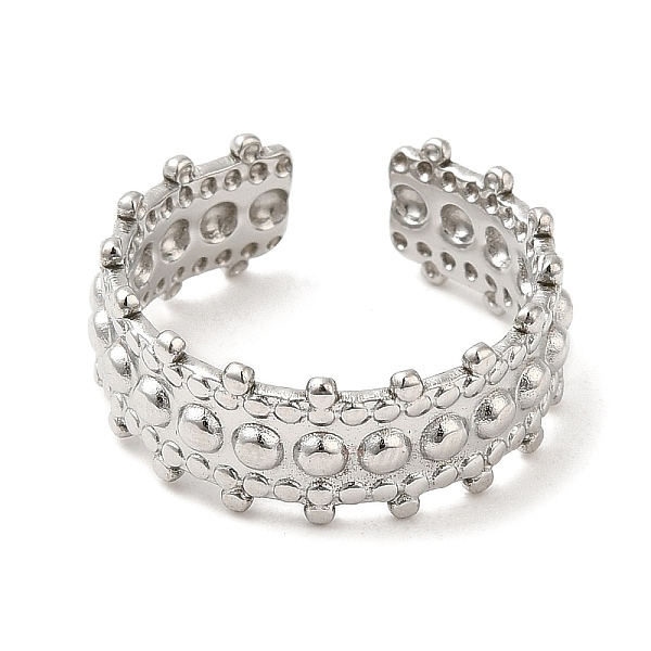

PandaHall 304 Stainless Steel Open Cuff Rings, Round Beaded, Stainless Steel Color, Inner Diameter: 17.6mm 304 Stainless Steel