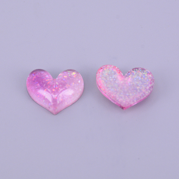 

PandaHall Resin Cabochons, with Glitter Powder, DIY Accessories, Heart, Violet, 17x20x6mm Resin Heart Purple