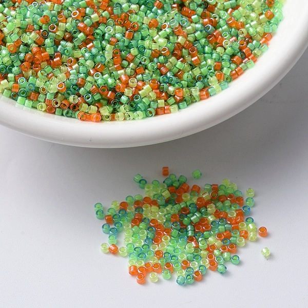 

PandaHall MIYUKI Delica Beads, Cylinder, Japanese Seed Beads, 11/0, (DB2066) Luminous Mix 6, 1.3x1.6mm, Hole: 0.8mm, about 2000pcs/10g Glass..., Green