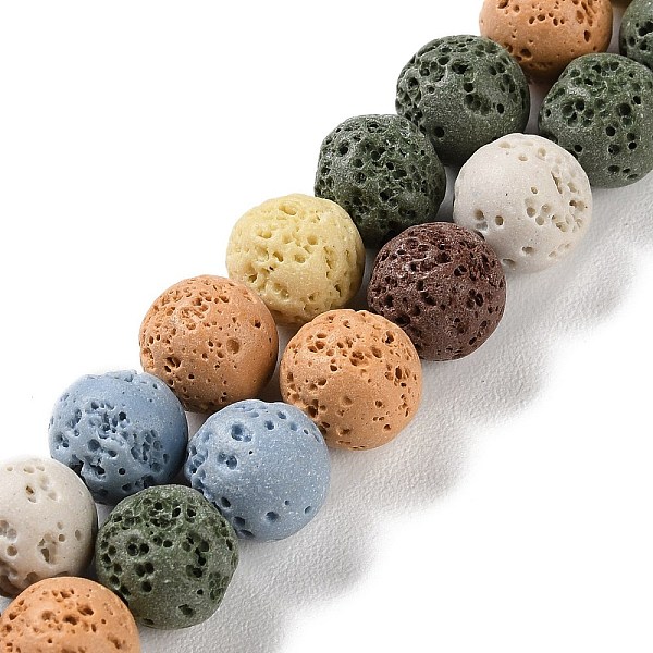 

PandaHall Synthetic Lava Rock Dyed Beads Strands, Round, Mixed Color, 10mm, Hole: 1mm, about 41pcs/strand, 15.20''(38.6cm) Lava Rock Round..., Multicolor