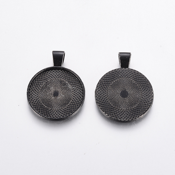 

PandaHall Electrophoresis Alloy Pendant Cabochon Settings, Flat Round, Black, Tray: 25mm, 35.5x27.5x5.5mm, Hole: 4.5x6mm Alloy Flat Round...