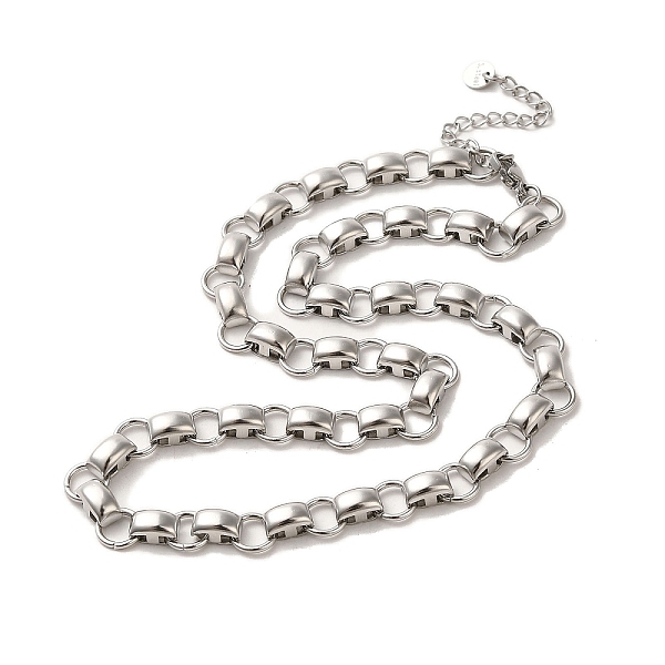 

PandaHall Handmade 304 Stainless Steel Necklaces, Rectangle Chains Necklaces, Stainless Steel Color, 16.22 inch(41.2cm) 304 Stainless Steel