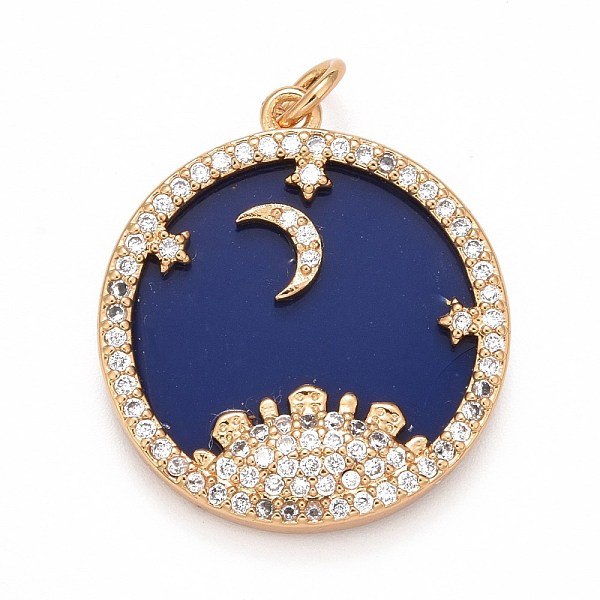 

PandaHall Rack Plating Brass Micro Pave Clear Cubic Zirconia Pendants, Cadmium Free & Nickel Free & Lead Free, Long-Lasting Plated, Flat...