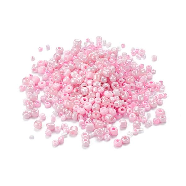 

PandaHall Glass Seed Beads, Mixed Style, Mixed Shapes, Hot Pink, 1~7x2~4mm, Hole: 0.7~1mm Glass Mixed Shapes