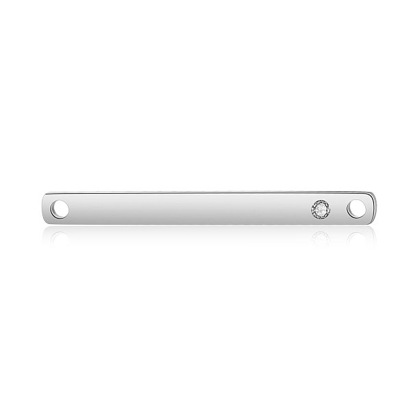 

PandaHall 201 Stainless Steel Links connectors, with Rhinestone, Rectangle, Crystal, Stainless Steel Color, 32x3x1.5mm, Hole: 1.5mm 201..., Clear