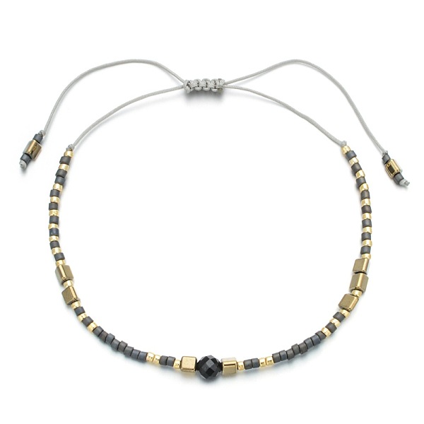 

PandaHall Bohemian Style Handmade Braided Friendship Bracelet with Semi-Precious Beads for Women, Mixed Color, 0.1cm Glass Multicolor