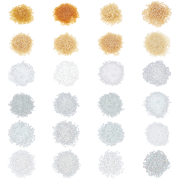

PandaHall Glass Seed Beads, Round, Mixed Style, Mixed Color, 2~4mm, Hole: 1~1.5mm, 600g/set Glass Multicolor