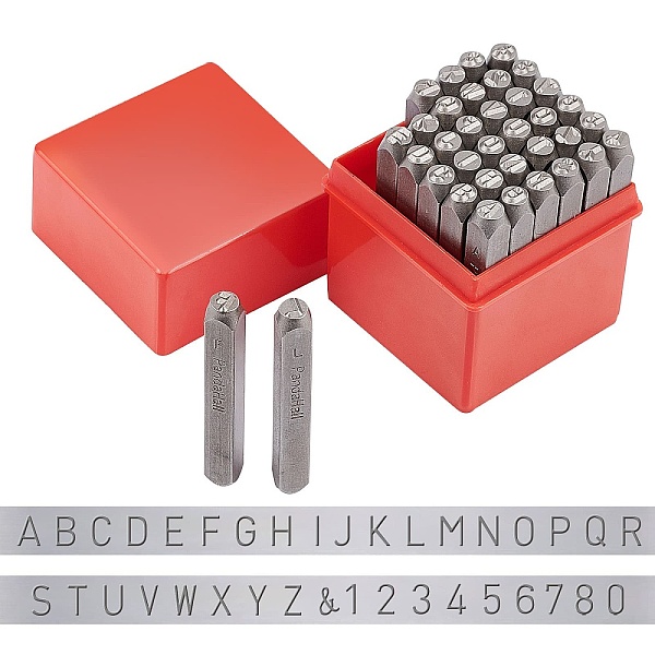 PandaHall Iron Seal Stamps Set, for Imprinting Metal, Wood, Plastic, Leather, More, Including Letter A~Z and Ampersand and Number 0~9...