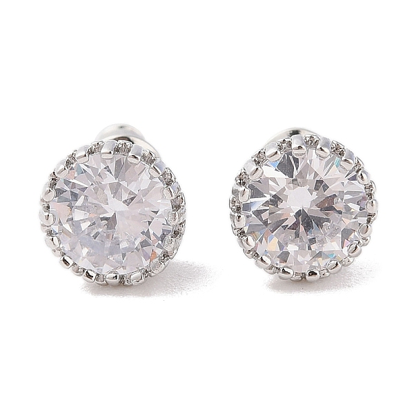 

PandaHall Rack Plating Brass Micro Pave Cubic Zirconia Split Earrings, Long-lasting Plated, Carat Round Shape, Platinum, Clear, 9mm Cubic...