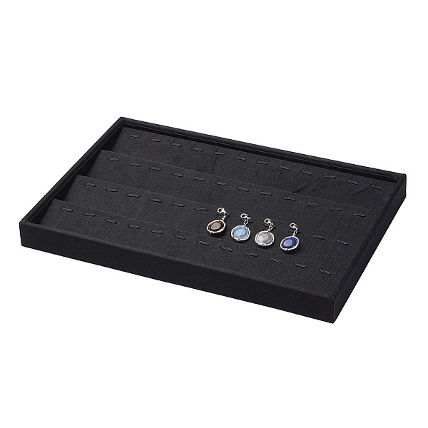 

PandaHall Wood Pendant Displays, Rectangle, Cover with Cloth, Black, 35x24x3cm Cloth Black